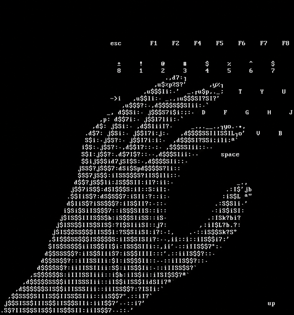 ASCII keyboard portrait